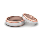 Load image into Gallery viewer, Slanting Platinum &amp; Rose Gold Couple Rings JL PT 635

