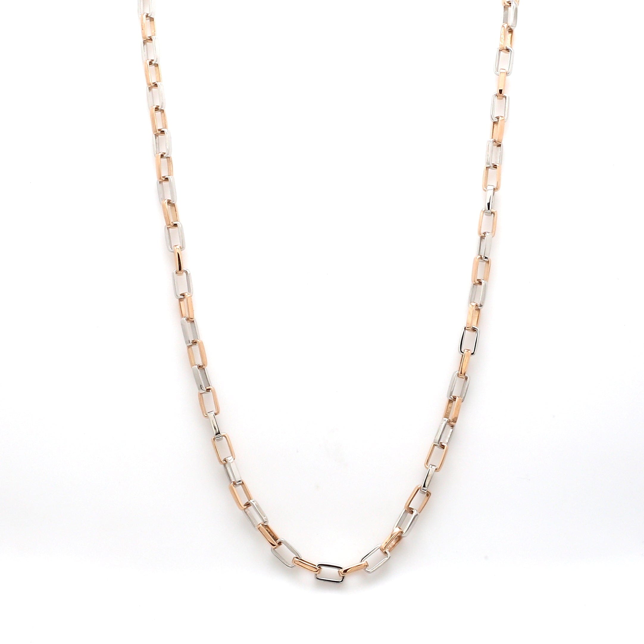 Square Links Platinum & Rose Gold Chain for Men JL PT CH 950