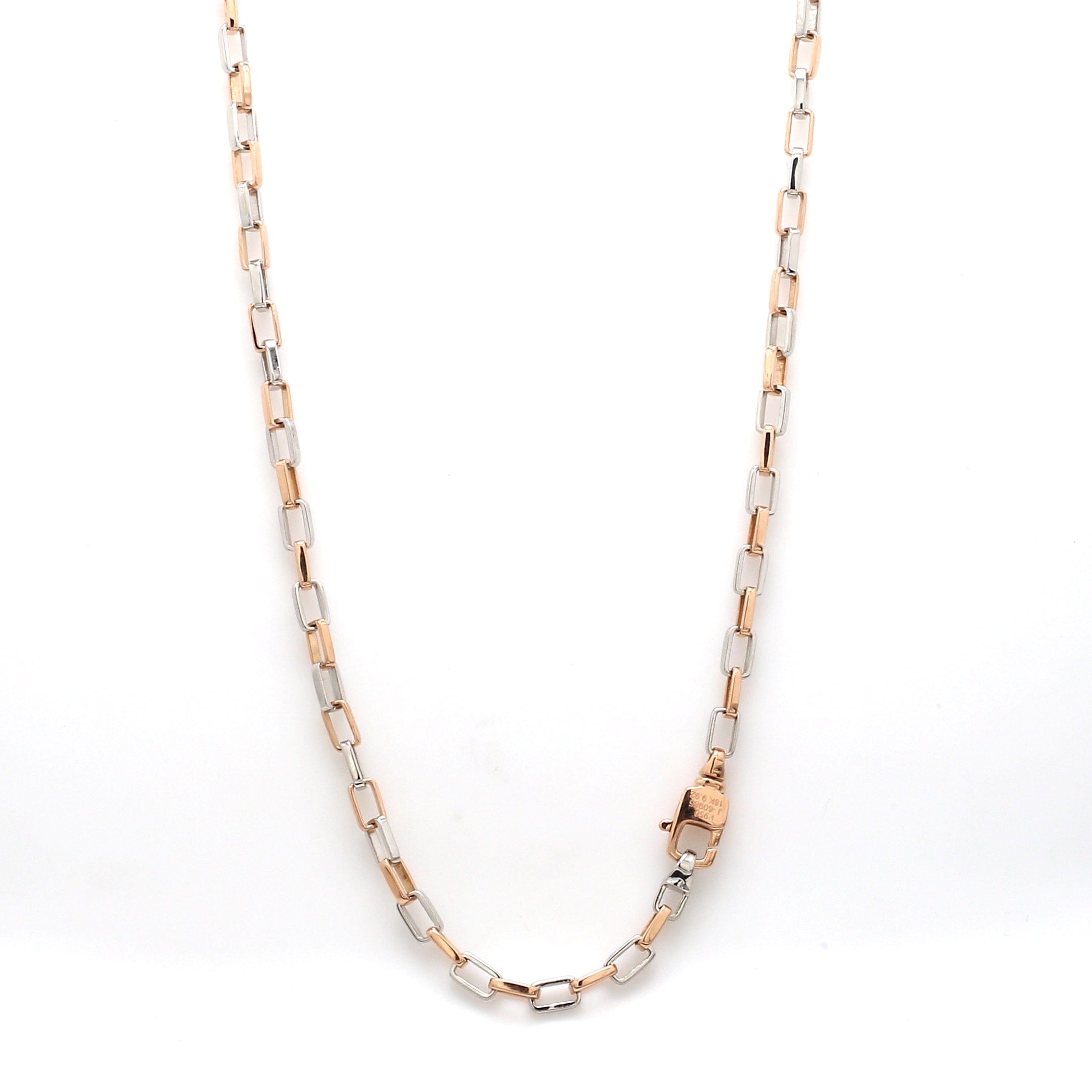 Square Links Platinum & Rose Gold Chain for Men JL PT CH 950