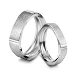Load image into Gallery viewer, Square Plain Platinum Love Bands without Diamonds JL PT 594

