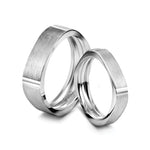 Load image into Gallery viewer, Square Plain Platinum Love Bands without Diamonds JL PT 594
