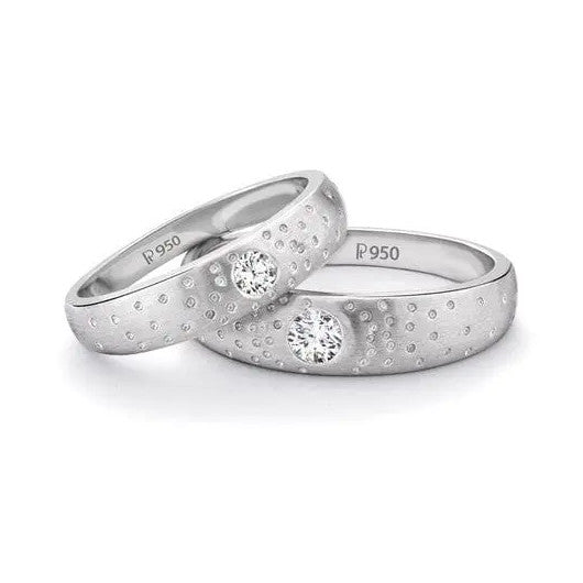 Starry Night Platinum Solitaire Love Bands JL PT 116