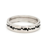 Load image into Gallery viewer, The Heartbeat Platinum Ring with Black Engraving JL PT 575
