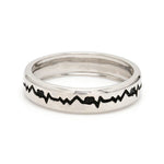 Load image into Gallery viewer, The Heartbeat Platinum Ring with Black Engraving JL PT 575

