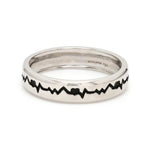 Load image into Gallery viewer, The Heartbeat Platinum Ring with Black Engraving JL PT 575
