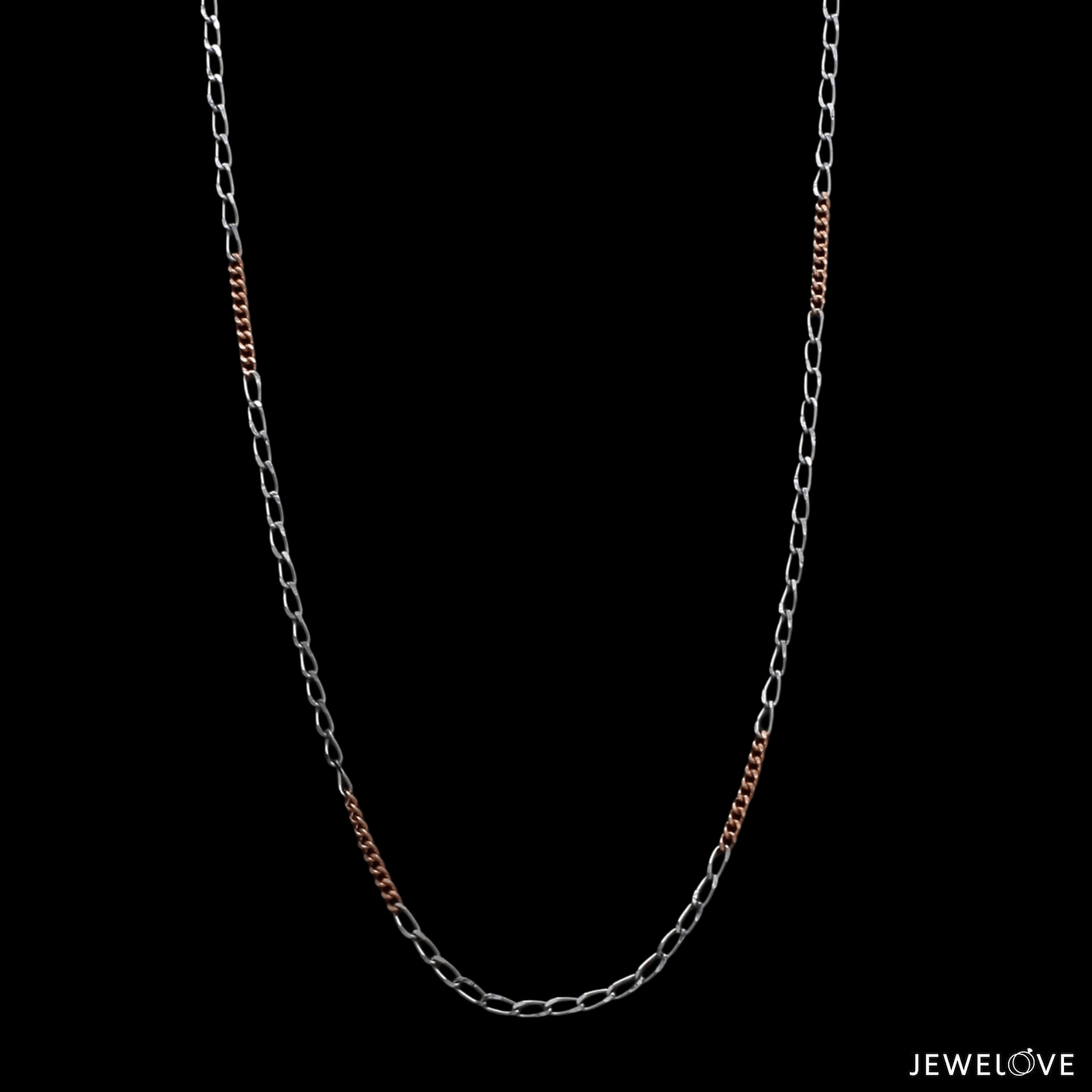 Thin Platinum & Rose Gold Chain for Women JL PT CH 953   Jewelove.US