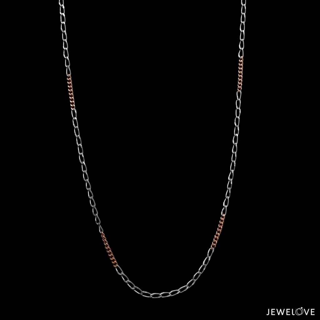 Thin Platinum & Rose Gold Chain for Women JL PT CH 953   Jewelove.US