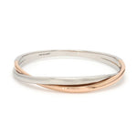Load image into Gallery viewer, Thin Platinum &amp; Rose Gold Fusion Ring for Women JL PT 335
