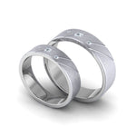 Load image into Gallery viewer, Three Diamond Platinum Love Bands with Slanting Lines JL PT 646
