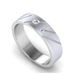 Load image into Gallery viewer, Three Diamond Platinum Love Bands with Slanting Lines JL PT 646
