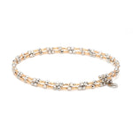 Load image into Gallery viewer, Unique 2-Row Japanese Platinum &amp; Rose Gold Bracelet for Women JL PTB 774
