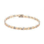 Load image into Gallery viewer, Unique 2-Row Japanese Platinum &amp; Rose Gold Bracelet for Women JL PTB 774

