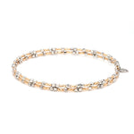 Load image into Gallery viewer, Unique 2-Row Japanese Platinum &amp; Rose Gold Bracelet for Women JL PTB 774

