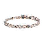 Load image into Gallery viewer, Unique 3-Row Japanese Platinum &amp; Rose Gold Bracelet for Women JL PTB 773
