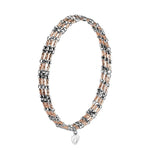 Load image into Gallery viewer, Unique 3-Row Japanese Platinum &amp; Rose Gold Bracelet for Women JL PTB 773
