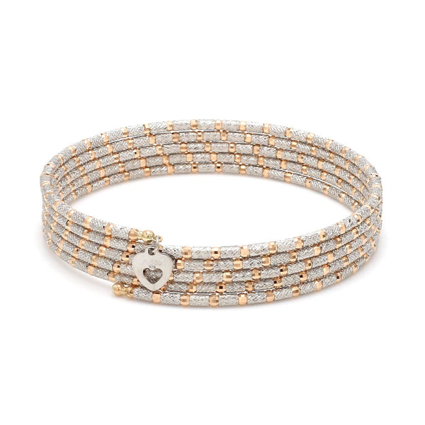 Buy Unique 5-Row Japanese Platinum & Rose Gold Bracelet for