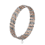 Load image into Gallery viewer, Unique 5-Row Japanese Platinum &amp; Rose Gold Bracelet for Women JL PTB 775
