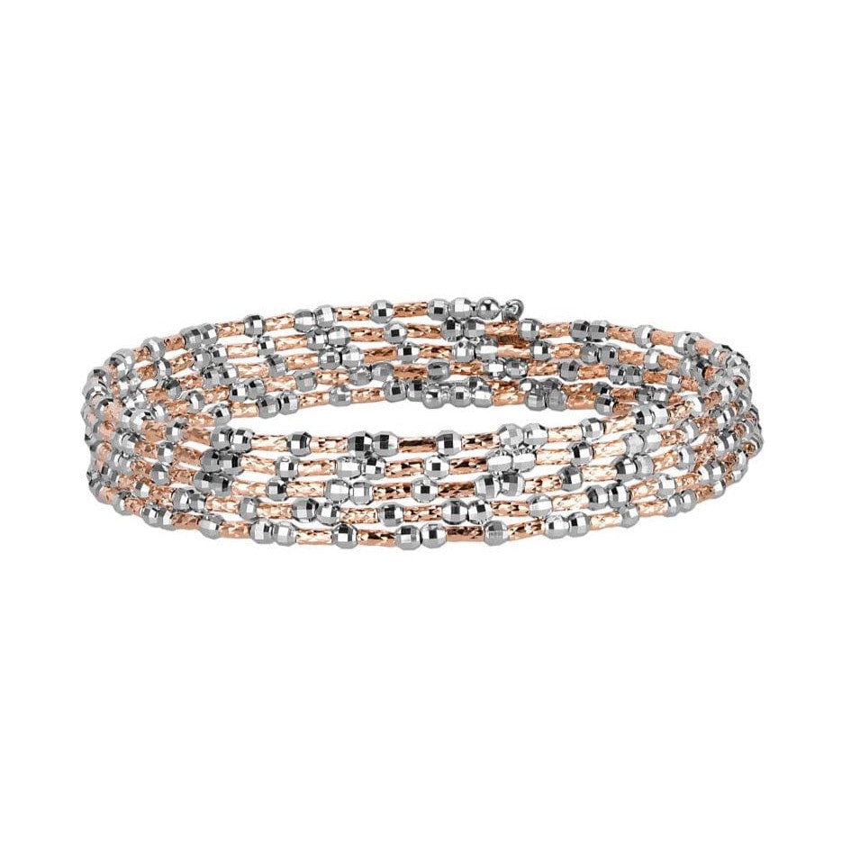 Unique 5-Row Japanese Platinum & Rose Gold Bracelet for Women JL PTB 775