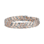 Load image into Gallery viewer, Unique 5-Row Japanese Platinum &amp; Rose Gold Bracelet for Women JL PTB 775
