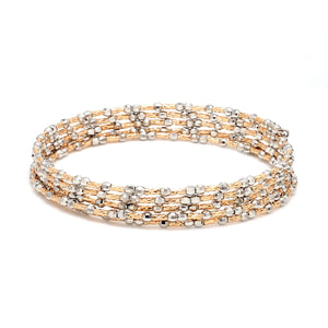 Unique 5-Row Japanese Platinum & Rose Gold Bracelet for Women JL PTB 775