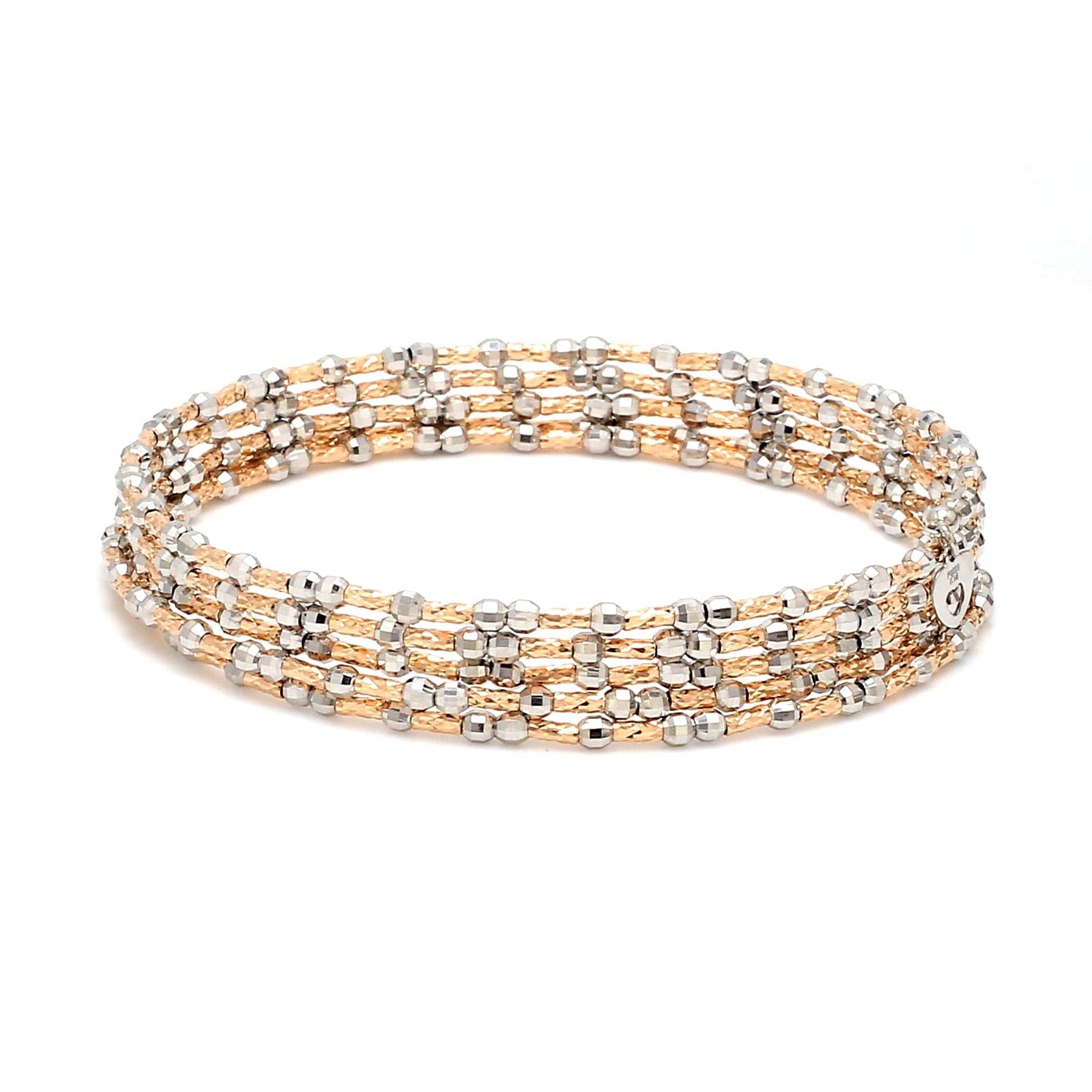 Unique 5-Row Japanese Platinum & Rose Gold Bracelet for Women JL PTB 775