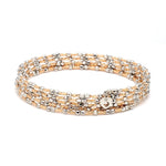 Load image into Gallery viewer, Unique 5-Row Japanese Platinum &amp; Rose Gold Bracelet for Women JL PTB 775

