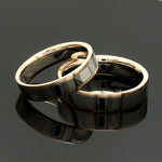 Load image into Gallery viewer, Unique Shape Platinum Love Bands with Rose Gold Border JL PT 648-RG Plain

