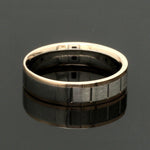 Load image into Gallery viewer, Unique Shape Platinum Love Bands with Rose Gold Border JL PT 648-RG Plain
