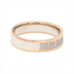 Load image into Gallery viewer, Unique Shape Platinum Love Bands with Rose Gold Border JL PT 648-RG Plain
