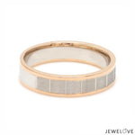 Load image into Gallery viewer, Unique Shape Platinum Love Bands with Rose Gold Border JL PT 648-RG Plain
