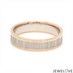 Load image into Gallery viewer, Unique Shape Platinum Love Bands with Rose Gold Border JL PT 648-RG Plain
