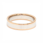 Load image into Gallery viewer, Unique Shape Platinum Love Bands with Rose Gold Border JL PT 648-RG Plain
