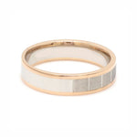 Load image into Gallery viewer, Unique Shape Platinum Love Bands with Rose Gold Border JL PT 648-RG Plain
