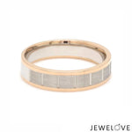 Load image into Gallery viewer, Unique Shape Platinum Love Bands with Rose Gold Border JL PT 648-RG Plain
