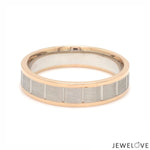 Load image into Gallery viewer, Unique Shape Platinum Love Bands with Rose Gold Border JL PT 648-RG Plain

