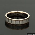 Load image into Gallery viewer, Unique Shape Platinum Love Bands with Rose Gold Border JL PT 648-RG Plain
