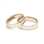 Load image into Gallery viewer, Unique Shape Platinum Love Bands with Rose Gold Border JL PT 648-RG Plain
