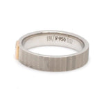 Load image into Gallery viewer, Unique Texture Platinum Love Bands with 2 Diamonds &amp; a Touch of Rose Gold JL PT 914
