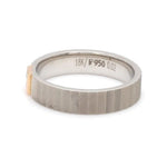 Load image into Gallery viewer, Unique Texture Platinum Love Bands with 2 Diamonds &amp; a Touch of Rose Gold JL PT 914
