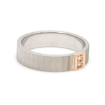 Load image into Gallery viewer, Unique Texture Platinum Love Bands with 2 Diamonds &amp; a Touch of Rose Gold JL PT 914
