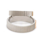 Load image into Gallery viewer, Unique Texture Platinum Love Bands with 2 Diamonds &amp; a Touch of Rose Gold JL PT 914
