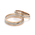 Load image into Gallery viewer, Unisex Platinum &amp; Rose Gold Couple Love Band Rings JL PT 1124

