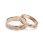 Load image into Gallery viewer, Unisex Platinum &amp; Rose Gold Couple Love Band Rings JL PT 1124
