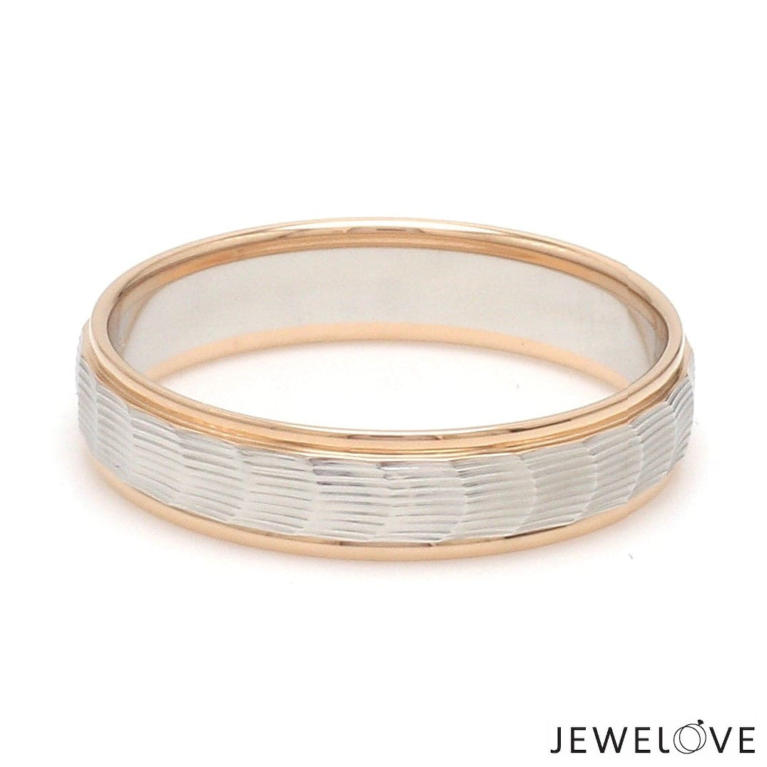 Unisex Platinum & Rose Gold Couple Love Bands JL PT 1365