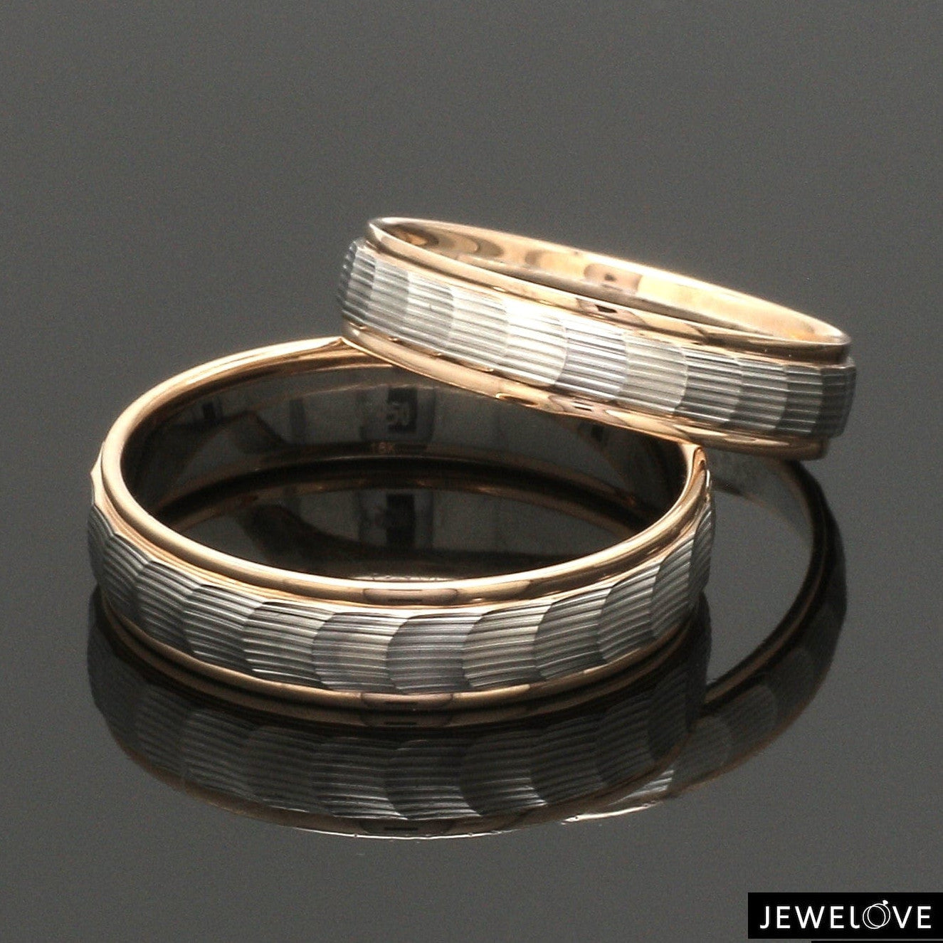 Unisex Platinum & Rose Gold Couple Love Bands JL PT 1365
