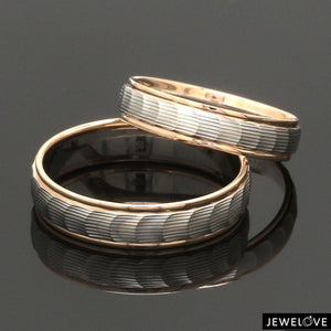 Unisex Platinum & Rose Gold Couple Love Bands JL PT 1365