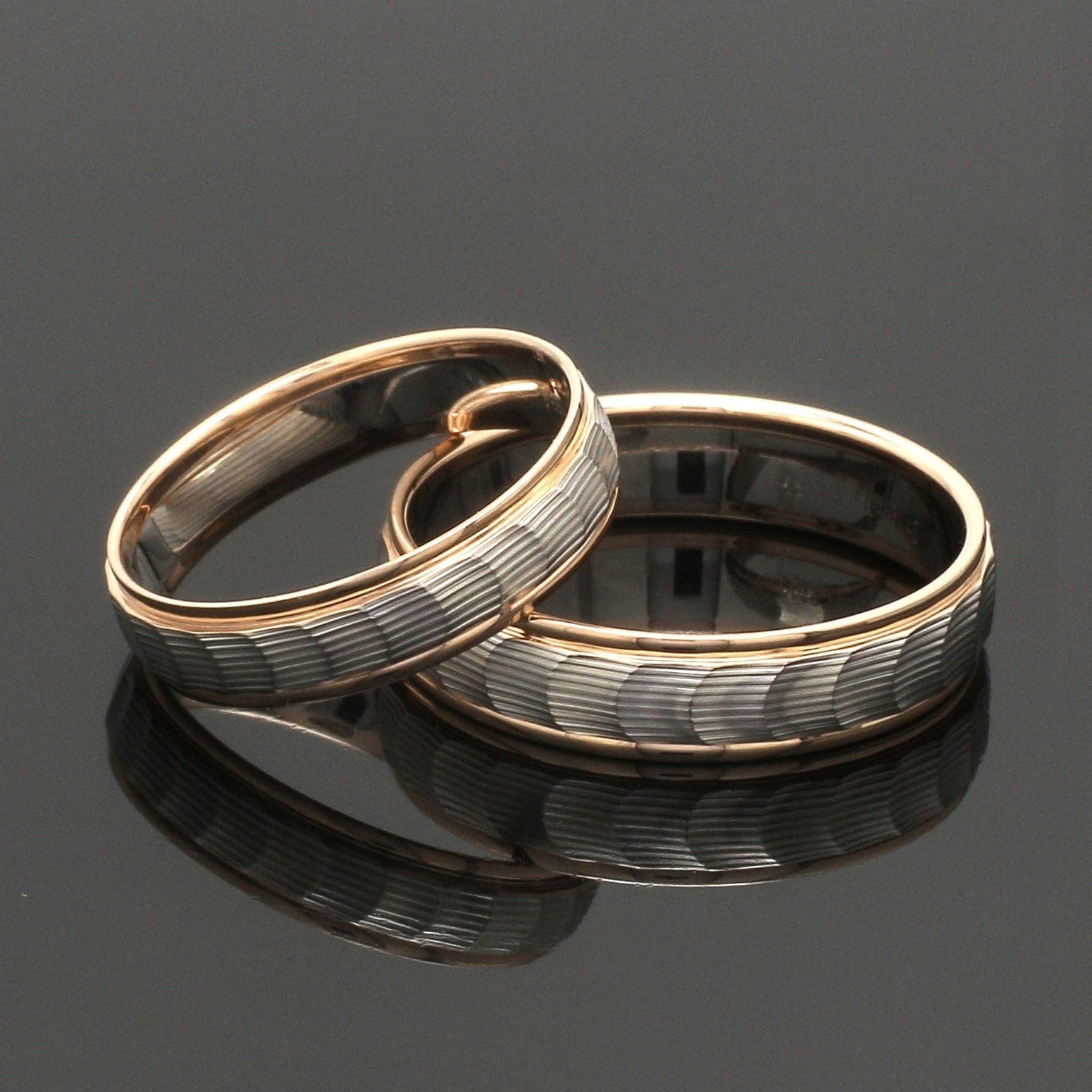 Unisex Platinum & Rose Gold Couple Love Bands JL PT 1365