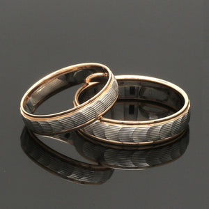 Unisex Platinum & Rose Gold Couple Love Bands JL PT 1365
