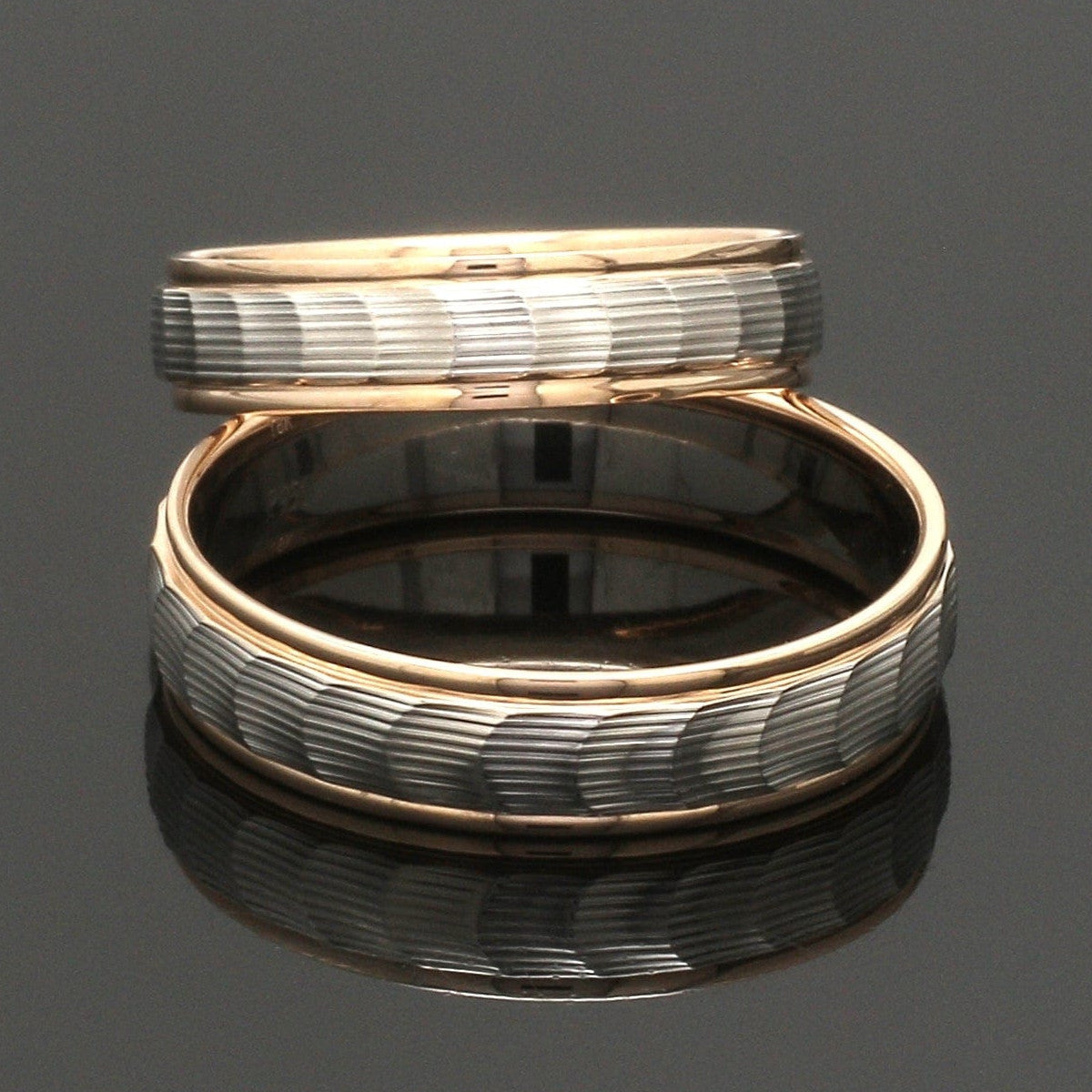 Unisex Platinum & Rose Gold Couple Love Bands JL PT 1365