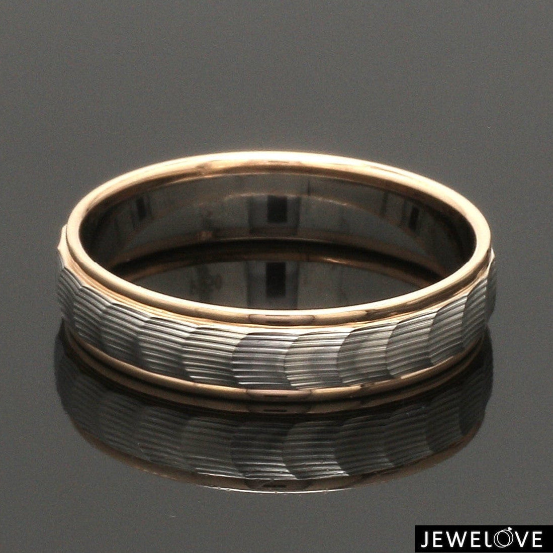 Unisex Platinum & Rose Gold Couple Love Bands JL PT 1365